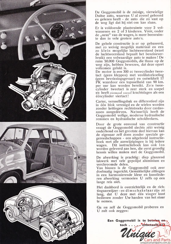 1957 Glas Goggomobil T300 Brochure Page 1